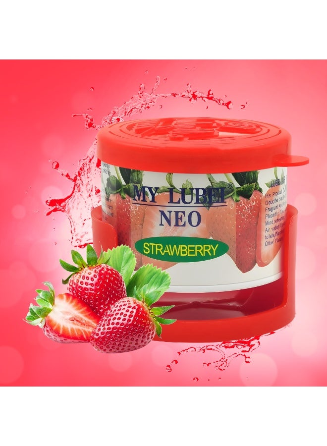 مجموعة مكونة من 4 قطع من معطر الجو ماي لوبي نيو برائحة الفراولة للسيارة والمنزل - يدوم طويلاً، غير سام، صديق للبيئة، مناسب لوضعه على لوحة القيادة وحامل الأكواب، برائحة الفراولة الحلوة، يدوم حتى 8 أسابيع. - Image 2